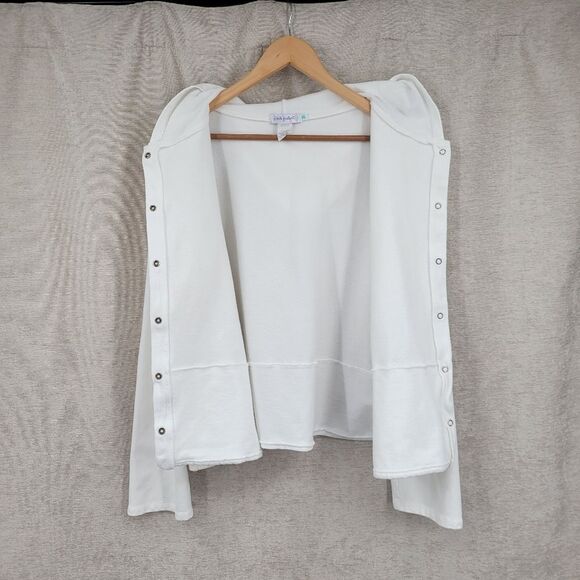 Fresh Produce White Cropped Pants and Matching Jacket Leisure Set Cotton - Picture 6 of 14